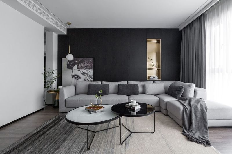 经典黑白灰,打造140㎡现代轻奢风格装修图片